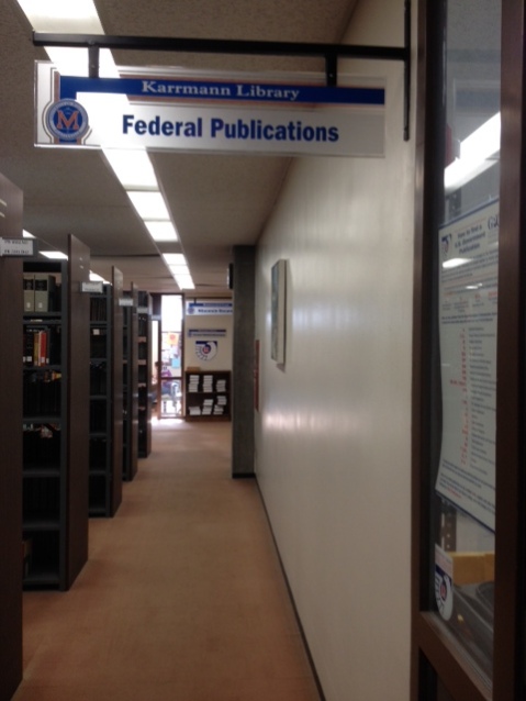 Karrmann Library's Government Documents area